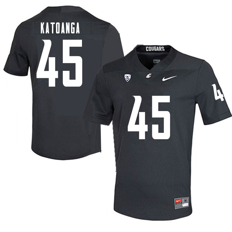 Washington State Cougars #45 Rocky Katoanga College Football Jerseys Sale-Charcoal